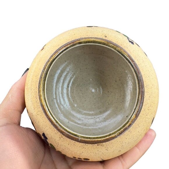 VTG Hand Painted Covered Dish Jewelry Storage Box Mexico Hand Painted Butterfly - Picture 5 of 12